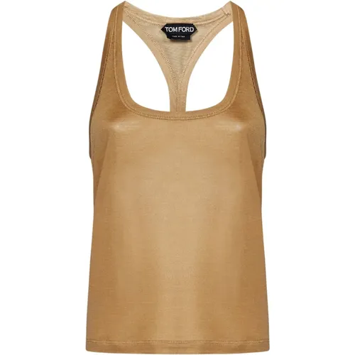 Golden Silk Racerback Top , female, Sizes: S - Tom Ford - Modalova