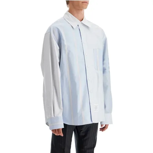 Gestreiftes Oxford Baumwoll-Oversized-Hemd , Herren, Größe: L - Thom Browne - Modalova