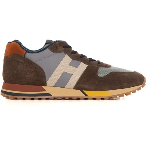 H383 Sneakers in canvas and leather , male, Sizes: 8 1/2 UK - Hogan - Modalova