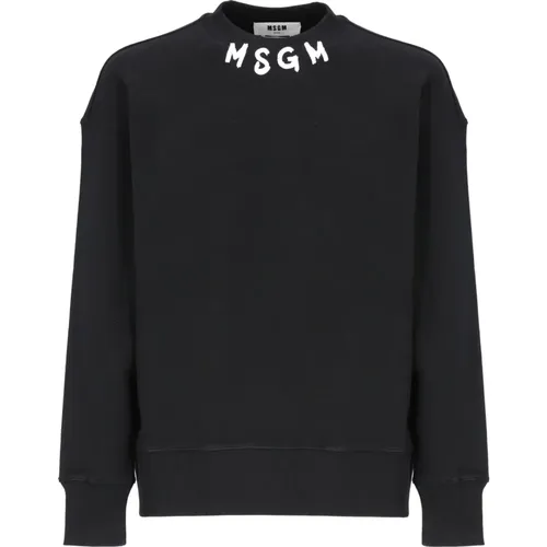 Cotton Sweatshirt with Logo , male, Sizes: M, XL - Msgm - Modalova