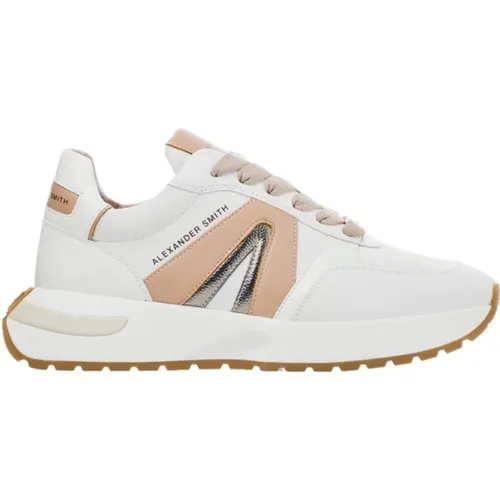 Weiße Nude Runner Sneakers , Damen, Größe: 39 EU - Alexander Smith - Modalova