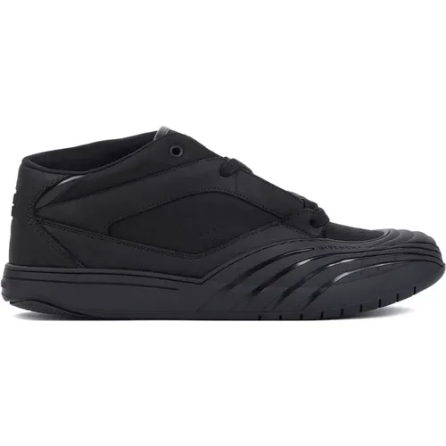 Schwarze Leder Mid-Top Sneakers , Herren, Größe: 42 1/2 EU - Givenchy - Modalova