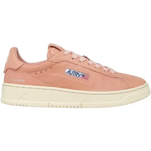 Vintage Peach Goat Leather Sneakers , female, Sizes: 7 UK, 3 UK, 4 UK, 6 UK, 5 UK - Autry - Modalova