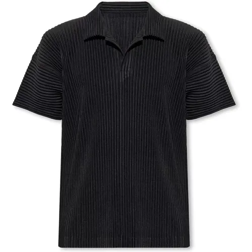 Plissiertes Poloshirt , Herren, Größe: M - Issey Miyake - Modalova