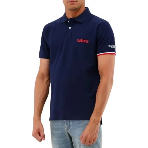 Navy Strand Polo Shirt , Herren, Größe: M - Iceberg - Modalova