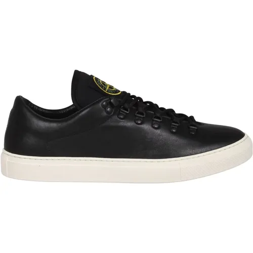 Leather Lace-Up Sneakers Fw24 , male, Sizes: 8 UK, 7 UK, 10 UK, 9 UK, 6 UK - Stone Island - Modalova