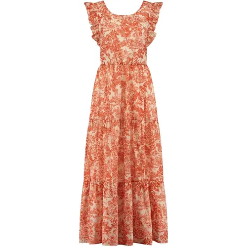 Stylish Maxi Dress Delia Orange , female, Sizes: L - Amaya Amsterdam - Modalova