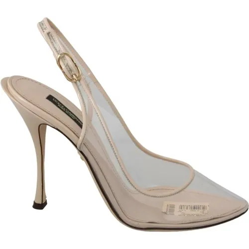 Logo Detail Sling Back Heels , female, Sizes: 6 UK - Dolce & Gabbana - Modalova