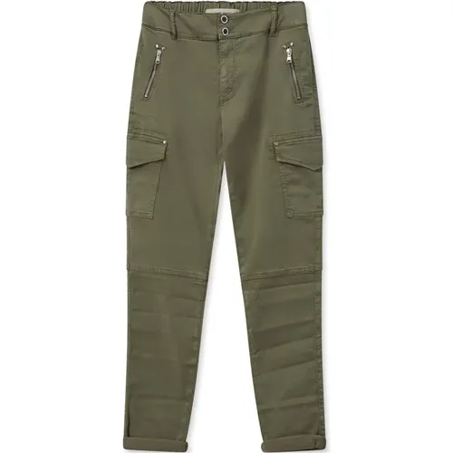 Cargo-inspired Pants with Zipper Details , female, Sizes: W24, W25, W28, W30 - MOS MOSH - Modalova