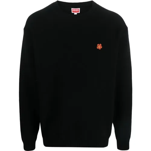 Wool Sweater Ribbed Details , male, Sizes: S - Kenzo - Modalova