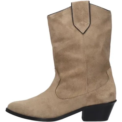 Taupe Wildleder Cowboy Stiefel Saseline , Damen, Größe: 38 EU - Anonymous Copenhagen - Modalova