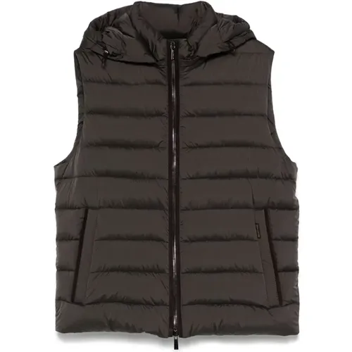 Padded Hooded Vest with Removable Hood , male, Sizes: 2XL, M, XL - Moorer - Modalova