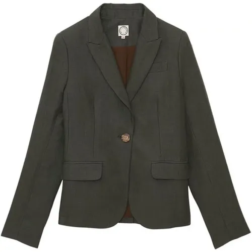 Dunkelgrüne Leinen Nicoletta Jacke , Damen, Größe: XS - Ines De La Fressange Paris - Modalova