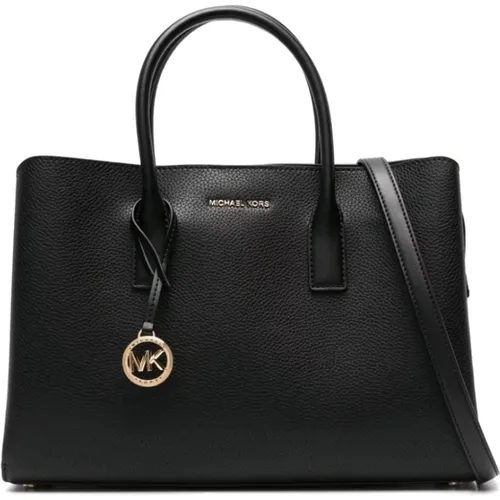 Schwarze Satchel-Tasche mit Goldenem Logo , Damen, Größe: ONE Size - Michael Kors - Modalova