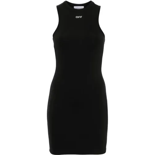 Schwarz Weiß Sleek Rowing Kleid , Damen, Größe: M - Off White - Modalova