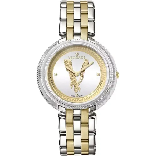 Ladies Gold Steel Quartz Watch , female, Sizes: ONE SIZE - Versace - Modalova