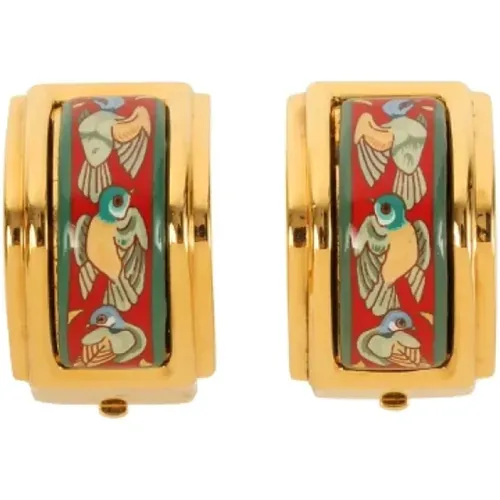 Pre-owned Gold earrings , female, Sizes: ONE SIZE - Hermès Vintage - Modalova