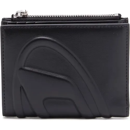 Kleines Portemonnaie aus Leder mit Logo-Prägung , Damen, Größe: ONE Size - Diesel - Modalova
