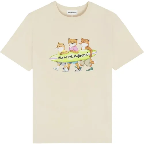 T-Shirt , male, Sizes: L, XS, XL, S, M - Maison Kitsuné - Modalova