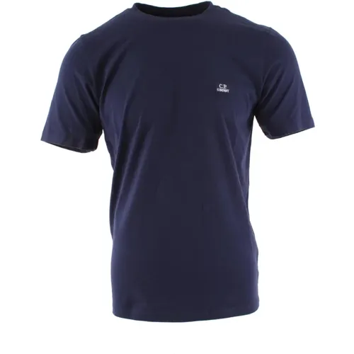 Stilvolles Blaues Baumwoll-T-Shirt für Männer , Herren, Größe: S - C.P. Company - Modalova
