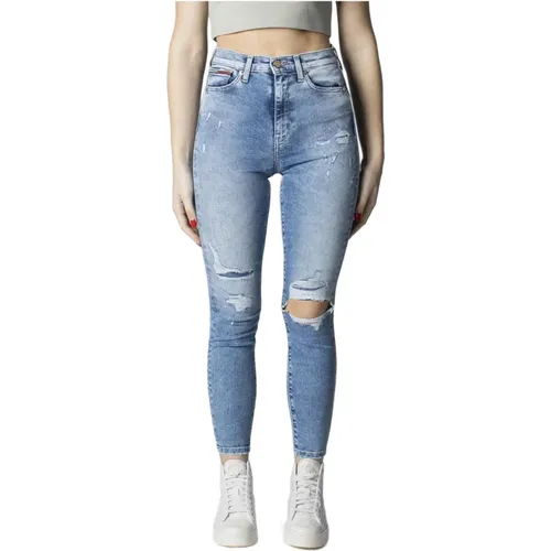 Damen Skinny Jeans Blau Einfaches Muster - Tommy Jeans - Modalova