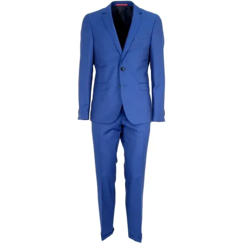 Schlanker, blauer Wollanzug mit klassischem Revers , Herren, Größe: ONE Size - Hugo Boss - Modalova
