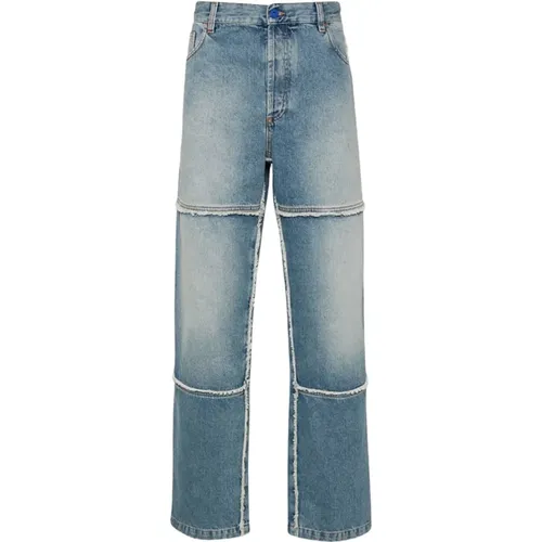 Medium Stone Straight Leg Denim Jeans , male, Sizes: W32, W34, W30 - Marcelo Burlon - Modalova