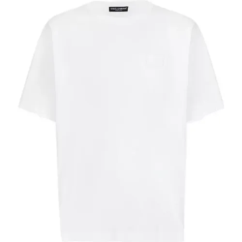 Weißes T-Shirt , Herren, Größe: XS - Dolce & Gabbana - Modalova