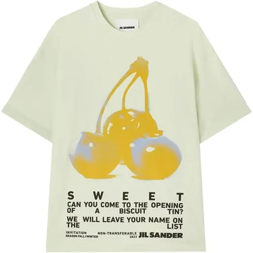 Graphic Print Cotton T-shirt , female, Sizes: S - Jil Sander - Modalova