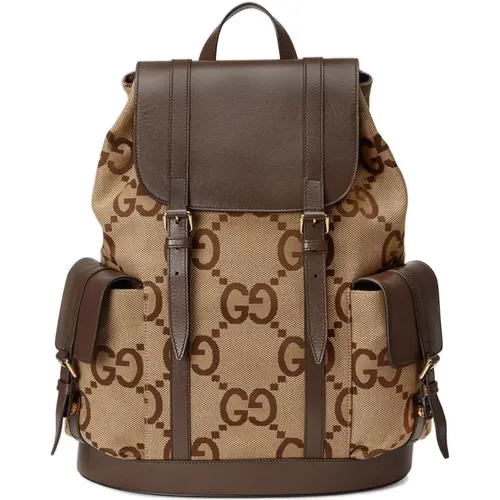 Canvas Jumbo Bag with Leather Trim , male, Sizes: ONE SIZE - Gucci - Modalova