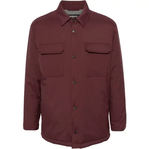 Wine Shirt Jacket , male, Sizes: XL, L, 2XL - Kiton - Modalova