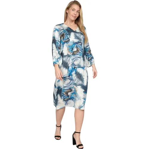 Blau Art Abstraktes Print Kleid , Damen, Größe: M - 2-Biz - Modalova