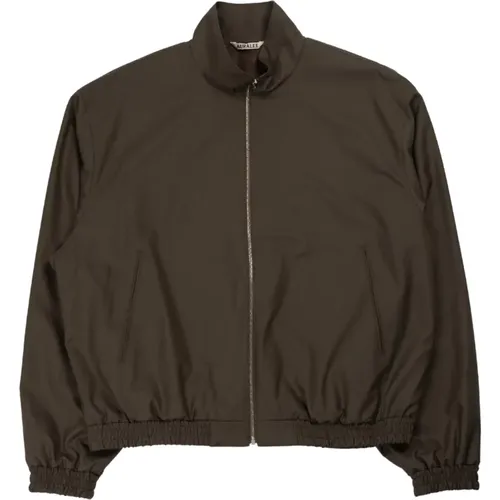 Dunkel Khaki Woll-Zip-Blouson - Auralee - Modalova