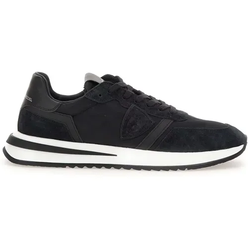 Schwarze Sneakers Paris Stil , Herren, Größe: 43 EU - Philippe Model - Modalova