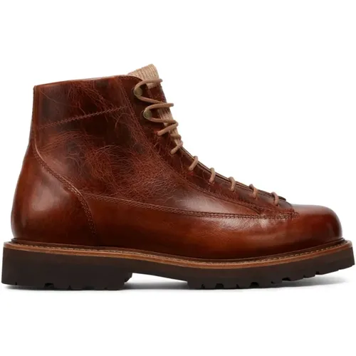 Leather Lace-Up Boots , male, Sizes: 8 UK, 9 UK, 7 UK - BRUNELLO CUCINELLI - Modalova