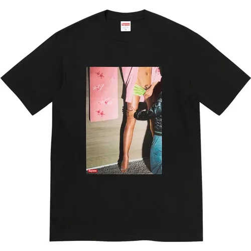 Schwarzes Klassisches Baumwollgrafik-T-Shirt , Herren, Größe: M - Supreme - Modalova