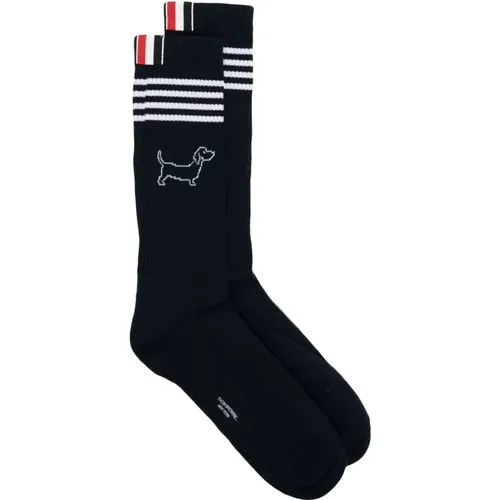 Logo Socks with Web Stripe Detail , male, Sizes: ONE SIZE - Thom Browne - Modalova