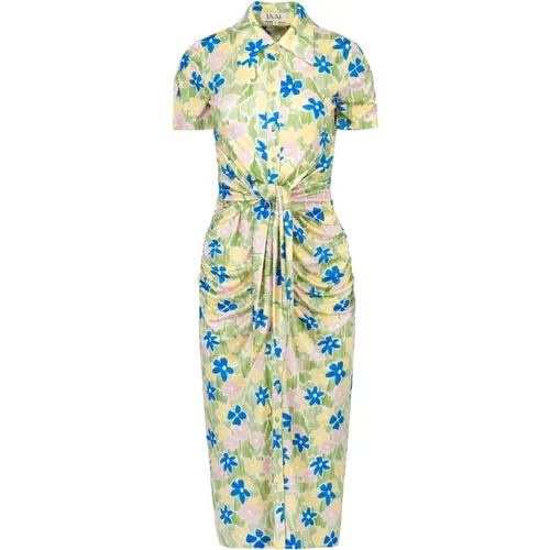 Meadow Print Front Tie Stretch Jersey Dress , female, Sizes: S, L, XS, M, XL - Jaaf - Modalova