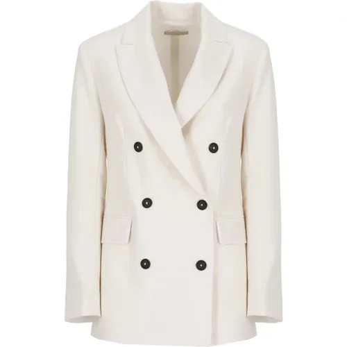 Ivory Doppelreihiger Blazer für Frauen , Damen, Größe: S - Antonelli Firenze - Modalova