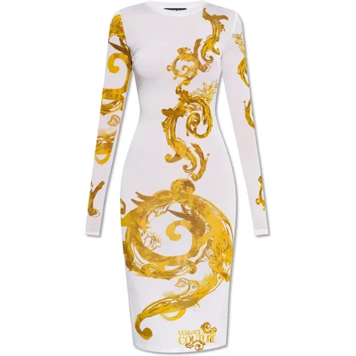Dress with long sleeves , female, Sizes: 2XS, 3XS, S, XS - Versace Jeans Couture - Modalova