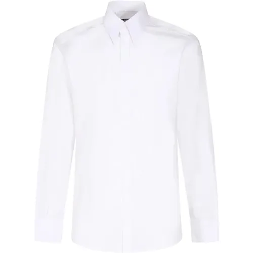 Weiße Baumwoll-Elastan-Hemden , Herren, Größe: 2XL - Dolce & Gabbana - Modalova