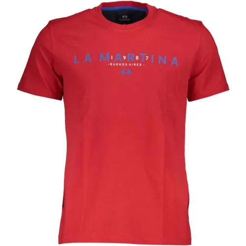 Elegantes Rosa Baumwoll T-Shirt , Herren, Größe: XL - LA MARTINA - Modalova