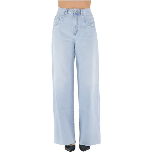 Weite Beinweite mittelhohe Denim-Jeans - Icon Denim - Modalova