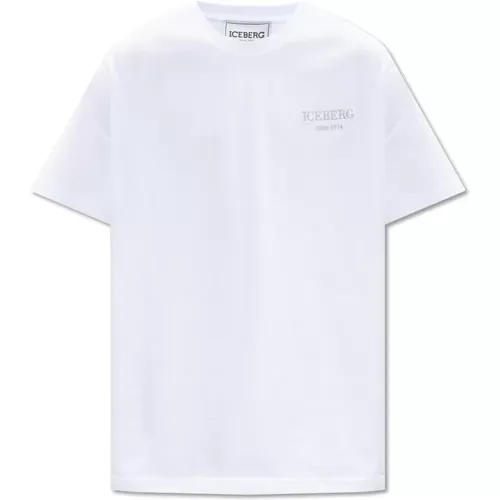 T-Shirt mit Logo , Herren, Größe: M - Iceberg - Modalova