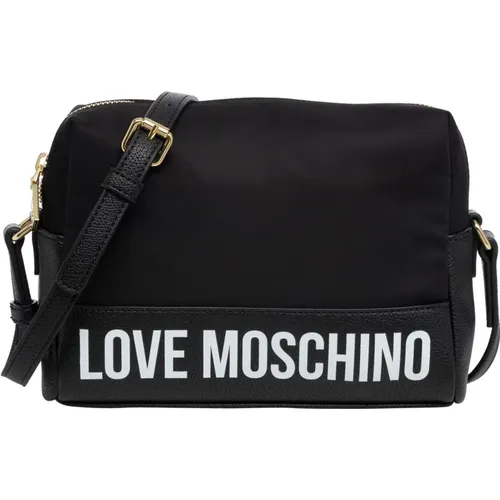Logo Print Crossbody Bag , female, Sizes: ONE SIZE - Love Moschino - Modalova