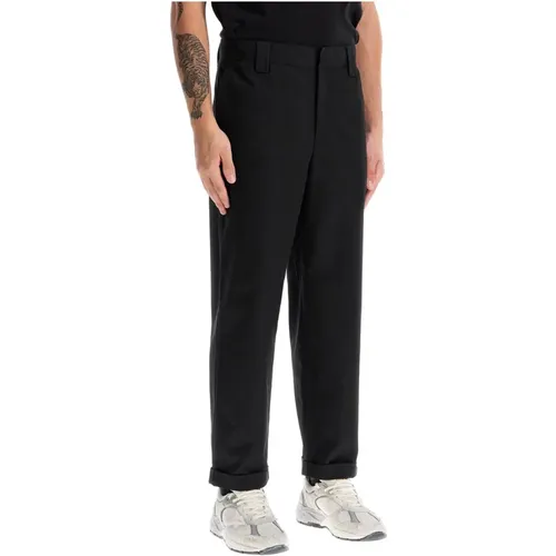 Wide Cut Chino Pants with Cropped Hem , male, Sizes: S, L - Golden Goose - Modalova