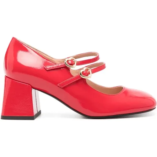 Patent Leather Block Heel Shoes , female, Sizes: 7 UK, 6 UK, 4 UK, 5 UK - Love Moschino - Modalova