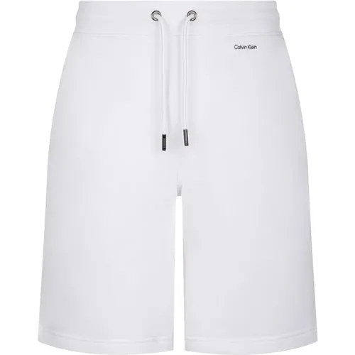 Weiße Tracksuit Shorts Baumwolle Elastischer Bund , Herren, Größe: L - Calvin Klein - Modalova