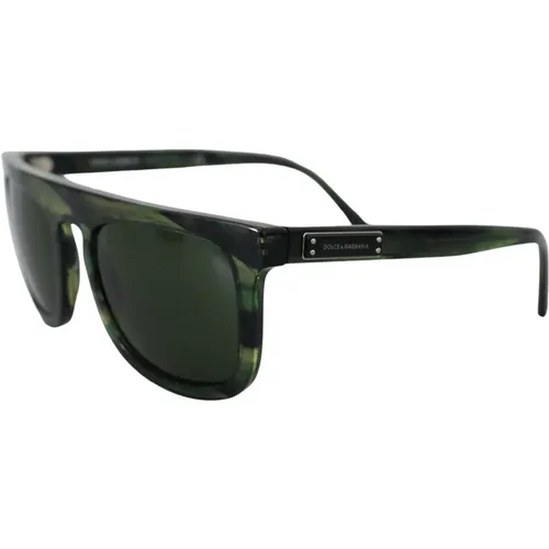 Grüne Acetat Sonnenbrille mit Vollrandgestell , Herren, Größe: ONE Size - Dolce & Gabbana - Modalova