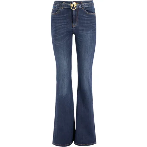 Dark Wash Flare Fit Jeans , female, Sizes: W32, W28, W27, W31 - pinko - Modalova